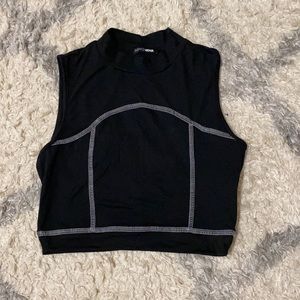 Mock neck crop tank